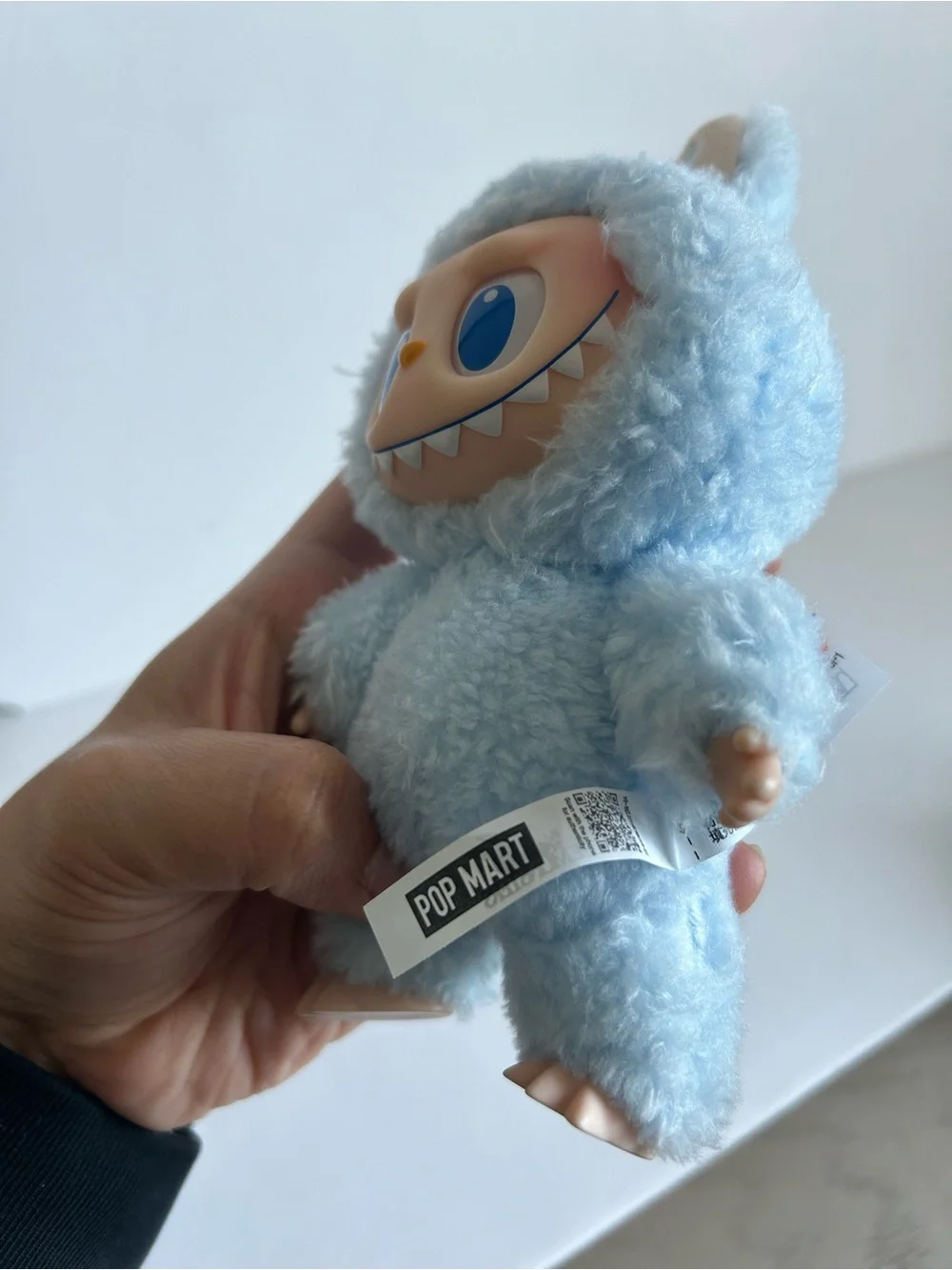 Pop Mart labubu Blue Plush Monster Keychain by